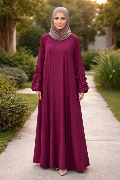 Ophelia Maxı Dress Desıgn Islamic Wear, Long Sleeve with Circular Applique De...