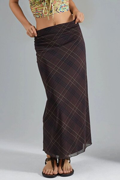 Hiccup Busem Mid Waist Patterned Maxi Skirt