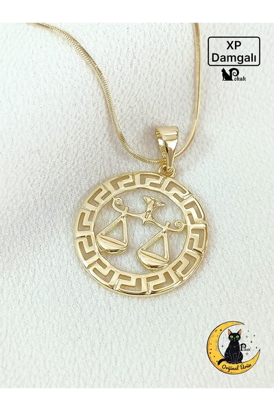 XUPING JEWELRY POKAK Burçlar Serisi 14K Altın Kaplama Terazi Burcu Kolye Ucu ...