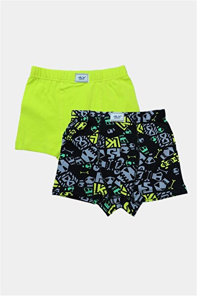 OBJE Boy's Skateboard Pattern 2-Piece Elasticated Boxer Briefs