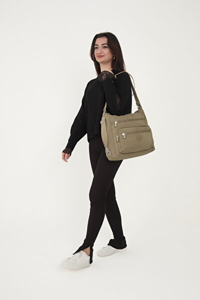 Sanmorris 3050 Geantă de umăr și rucsac pentru femei, din țesătură șifonată, ...