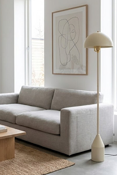 Luzarana Toms Krem Lambader Modern Dekoratif Metal Tasarım Şık Yerden Aydınla...