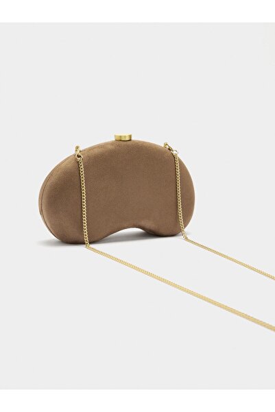 PARFOIS Deri Efektli Oval Parti Çantası