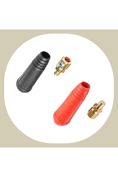 OEM 9mm connector, SET 1 pc Red and 1 pc Black, specific for welding cable, d...