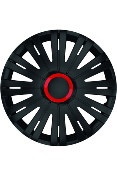 Xenon Bright Set capace roți negre de 16` cu inel activ roșu (4 buc)