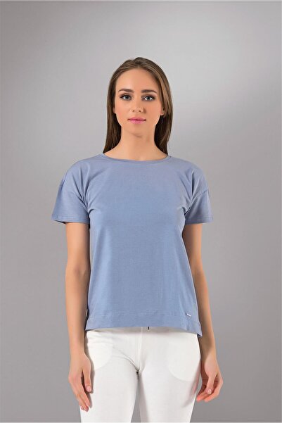 OBJE Women's Blue Short Sleeve Lycra Half Sleeve Undershirt