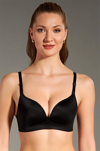 OBJE Women's Black Agraflı Ghost Bra