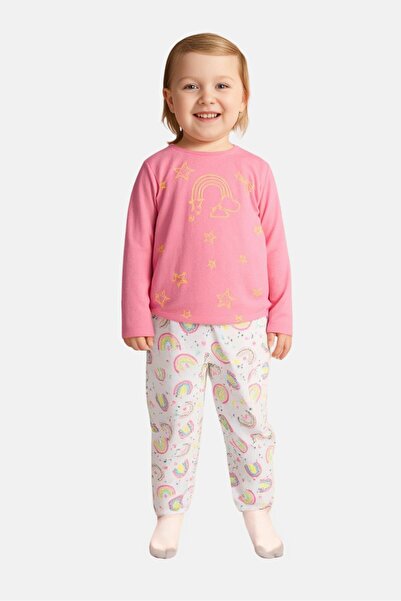 Hamleys Toddlers Girls 2 Pieces Graphic Print Top And Pants Sleepwear Set, Mu...