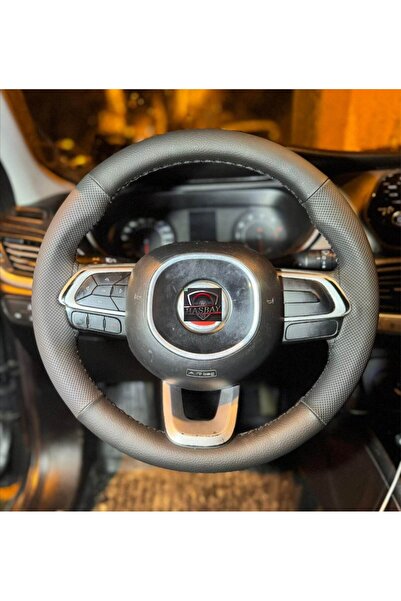 HASBAY DİKİŞLİ DİREKSİYON KILIFI NOKTALI / SİYAH DERİ SİYAH DİKİŞLİ F.İAT EGE...