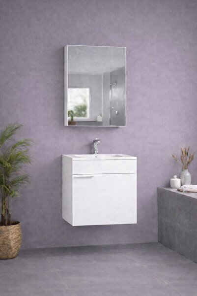 Gold Ban-yom ADONİS 55 BEYAZ MDF Banyo Mobilyası Seti