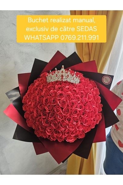 Store.sedas Bouquet of 101 soap roses with accessories, handmade by SEDAS