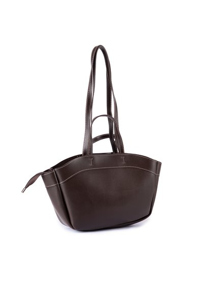GLONDY Lima Faux Leather Women's Hand and Shoulder Bag with Makeup Bag Brown