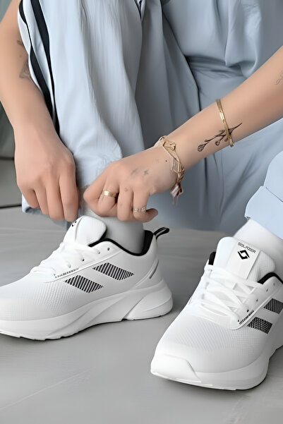 SOLAZER Kadın Ortopedik Elite Comfort S.Beyaz Sneaker Spor Ayakkabı