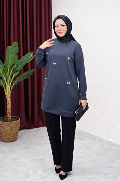 moda civinx Hijab Tunic with Bow and Stones