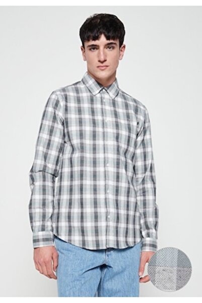 Les Deux - Men's Shirt, Cotton, Checkered, Regular Fit Green XL INTL