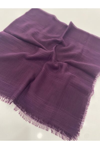 Bohemian Plum Flamed Cotton Writing Scarf 100X100 cm