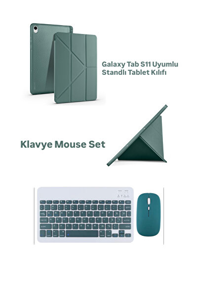 EHZ TEKNOLOJİ Galaxy Tab S11 Compatible Tablet Case with Stand + Keyboard Mou...