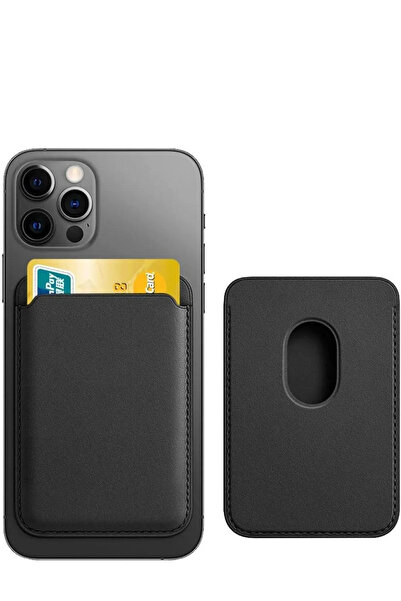 Glazef Magsafe Cüzdan Mıknatıslı 2 Kartlıklı Deri Mini Cüzdan Tüm Magsafe Mod...