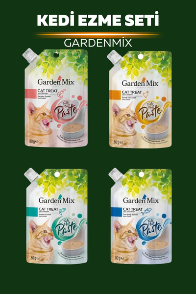 Gardenmix Kedi Ezme Seti – Karidesli, Ton Balıklı & Tavuklu Lezzet Paketi ( 4...