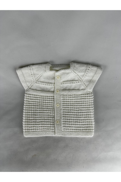 RELYA سترة بيضاء للجنسين من صوف ماكين بدون أزرار للأطفال من 6 إلى 12 شهرًا، ع...