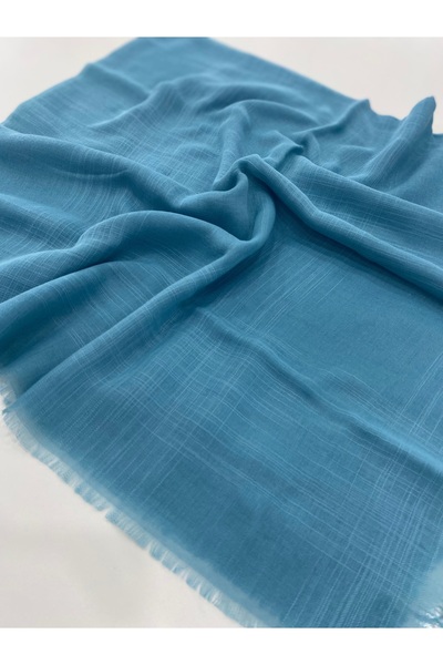 Bohemian Turquoise Flamed Cotton Writing Scarf 100X100 cm