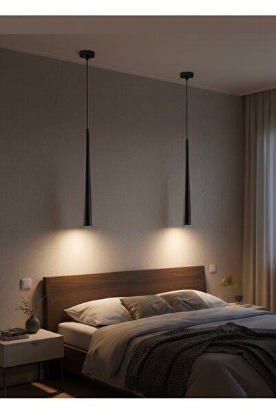 demet habek mylights Siyah Tekli Sarkıt Avize Silindir Konik Başlık GU10 Duy ...