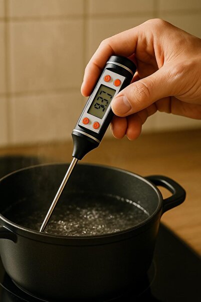 PudraLuna Gıda Termometresi Dijital Sıcaklık Derece Kutulu Et Süt Mama Yemek ...