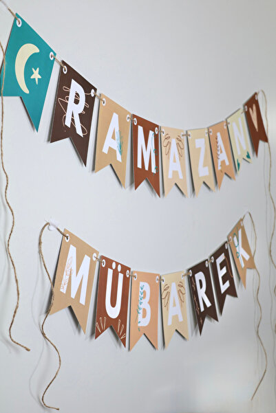 Hume Craft Ramazan Mübarek Yazılı Flama / Duvar Süsü Ramazan Süsü Ramazana Ha...