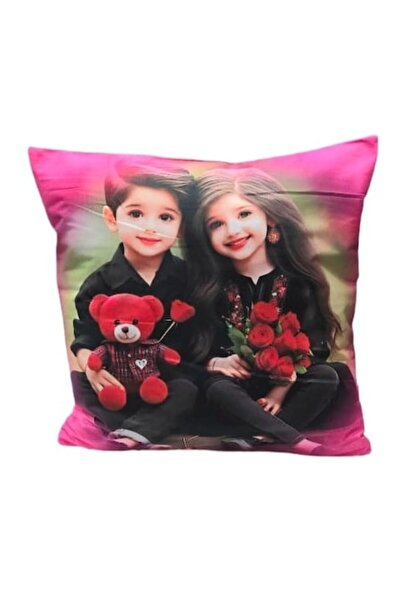 MASHASHOP Pernă personalizată, model Love, roz/multicolor, 40 cm x 40 cm