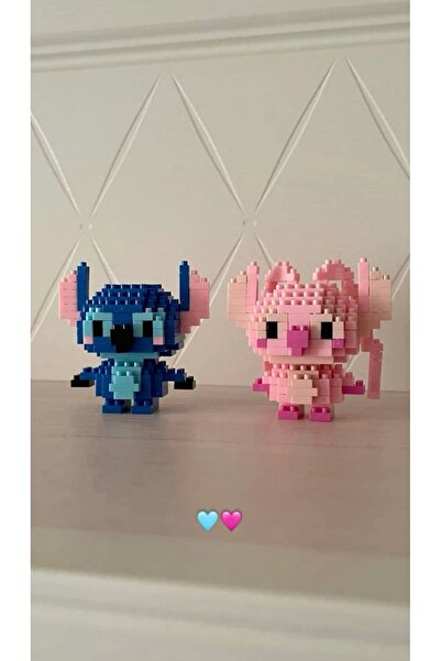 womi Stitch Ve Angel Bricks Blok Yapı Taşı Çift Figür (2 Ürün)