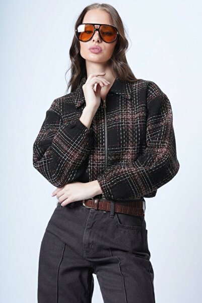 VAGGON Plaid Tweed Jacket