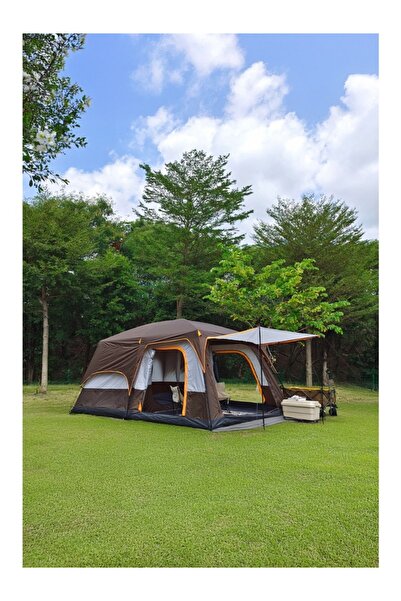 Nurcamp 10 Kişilik 2 Odalı Geniş Dayanıklı Tenteli Kamp Çadırı 430x305x200