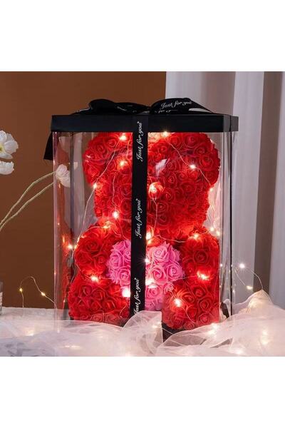 Ruyidecor Bear made of Foam Roses, 40 cm, Various Colors