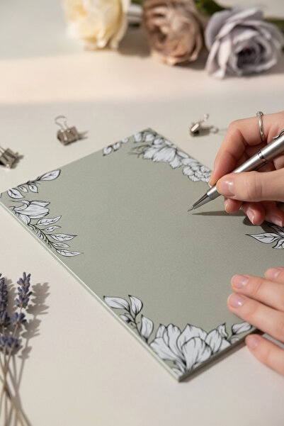 Renkli Zeka A5 Floral Patterned Notepad – 110 Gr Thick Paper Notepad 50 Sheet...