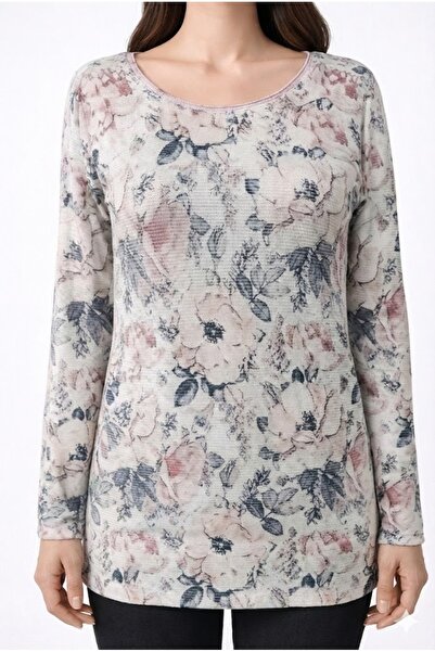 Neden Tekstil Pastel Floral Patterned Long Blouse