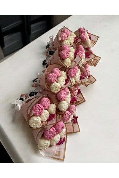 HanımeliAtölyesi şakayık mum buketi