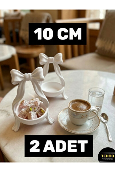 tekmation 2'li Fiyonk Tasarımlı Kahve Yanı Lokumluk ve Sunumluk Seti