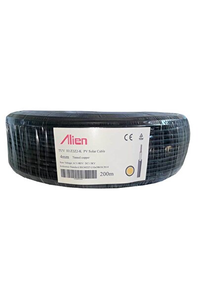 ALIEN Cablu solar 4mm2 cupru rola 200m negru