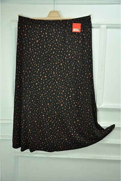 elma abone Plus Size Pigment Combed Cotton Elastic Mother's Skirt