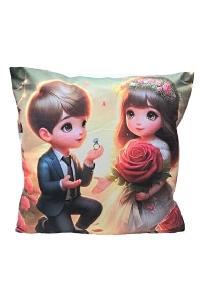 MASHASHOP Pernă personalizată, model Love, albă/multicoloră, 40 cm x 40 cm