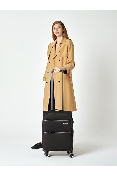 Pierre Cardin Kabin Boy Klasik Siyah Valiz - Dayanıklı Gövde Tekerlekli Unise...