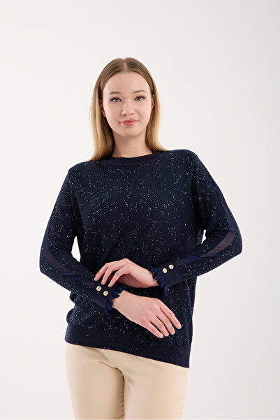 Moda Days Bluză de damă din tricotaj de viscoză, cu nasturi, cu manșete și pa...