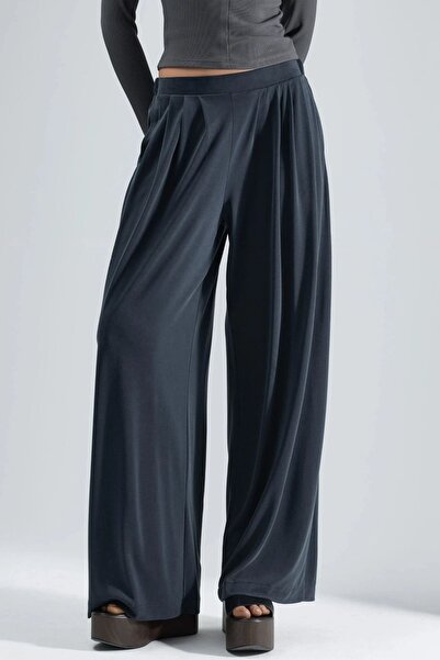 Hiccup Busem Pleated Wide-Leg Pants with Pockets