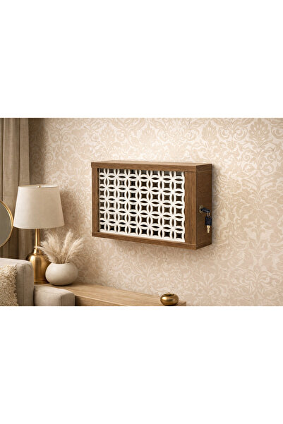 EMİZEY Decorative Lockable Wall-Mountable Insurance and Modem Wifi Storage Bo...