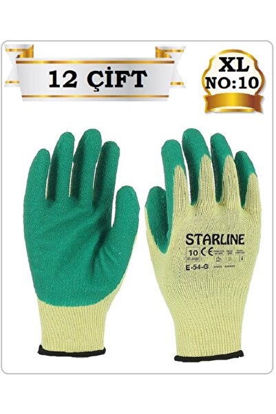 CAMCI İŞ ELDİVENİ LATEKS E-54-G YEŞİL NO:10/XL (12 ÇİFT)