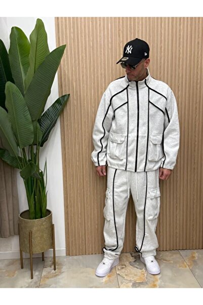 Urban Collection Men's gray cotton tracksuit