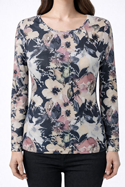Neden Tekstil Floral Patterned Long Sleeve Blouse