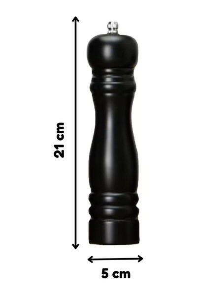 Nurcamp مطحنة توابل باللون الأسود غير اللامع مقاس كبير 21 سم عدد 1 قطعة