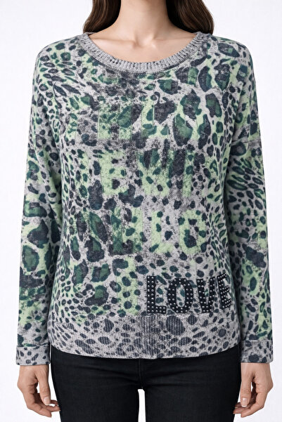 Neden Tekstil Leopard Patterned Knitwear Sweater