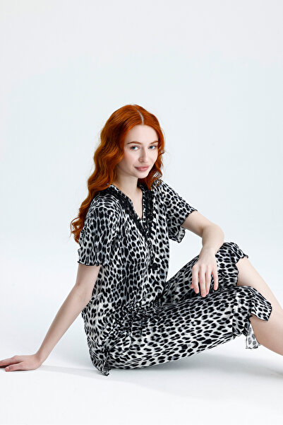 SEF STORE Kadın Pijama Takımı Yazlık Mevsimlik İkili Gecelik Büyük Beden Seri...